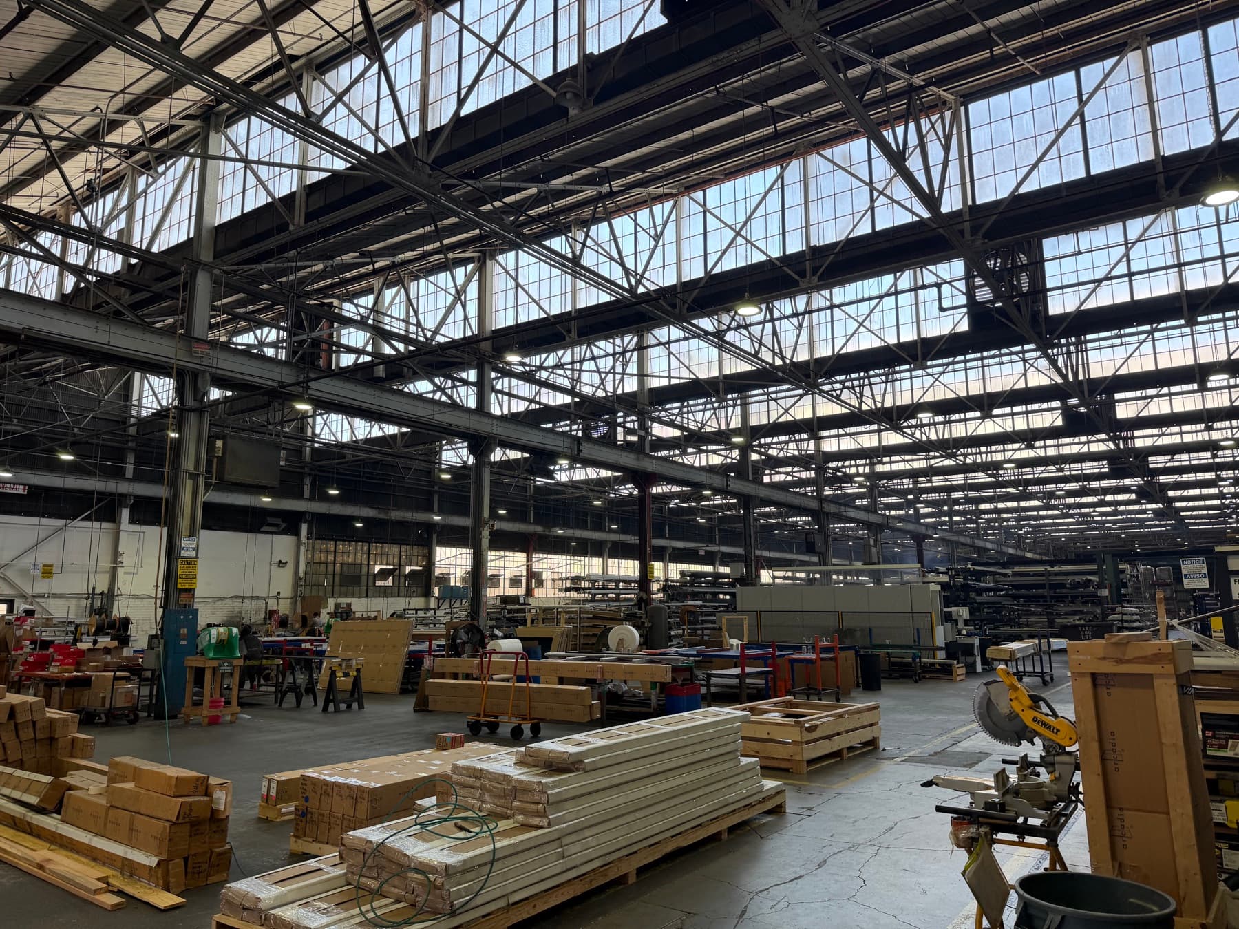 A manufacturing floor visited by the Prox team
