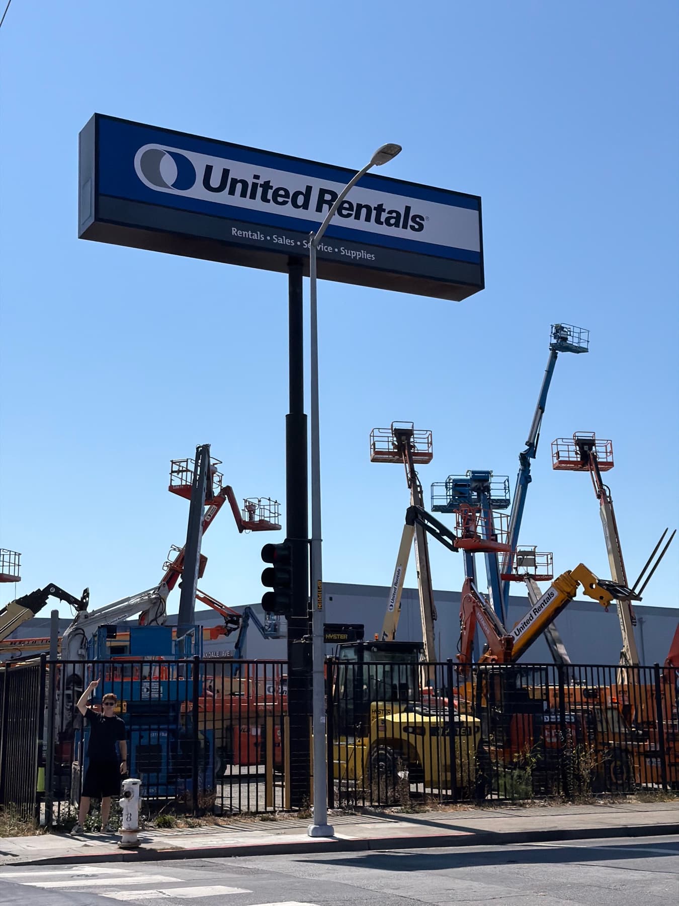 The Prox team visiting an equipment rental yard